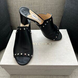 COPY - Jimmy Choo, Size 37.5, Black, Myla Studded Mule